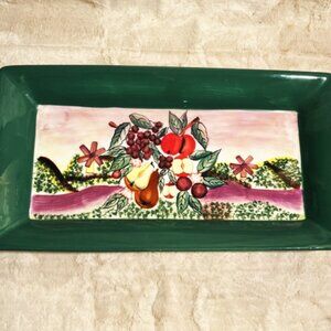 Vintage. I. Godinger & Co. from Macy's Platter with Fruit Design 14” x 7 1/2”